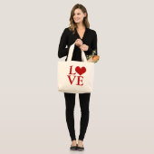 Liebe, roter heart/DIY Text Jumbo Stoffbeutel (Vorderseite (Model))