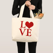 Liebe, roter heart/DIY Text Jumbo Stoffbeutel (Vorderseite (Produkt))