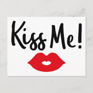 Liebe roter Lippenstift Kuss Liebe Hochzeit Verlob Postkarte
