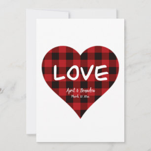 Liebe, rotes Büffel-Karo-Muster, Valentinstag  Feiertagskarte