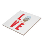 Liebe Rotes Foto Oval Fliese (Seite)