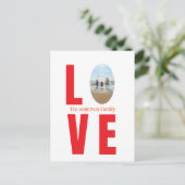 Liebe Rotes Foto Oval Postkarte (Stehend Vorderseite)