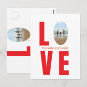 Liebe Rotes Foto Oval Postkarte (Vorne/Hinten)