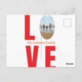 Liebe Rotes Foto Oval Postkarte (Rückseite)