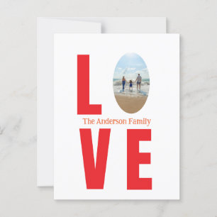 Liebe Rotes Foto Oval Postkarte