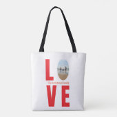 Liebe Rotes Foto Oval Tasche (Rückseite)