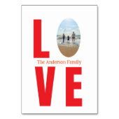 Liebe Rotes Foto Oval Tischnummer (Rückseite)