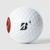 Liebe Rotes Herz Golfers Monogramm Golfball (Logo)