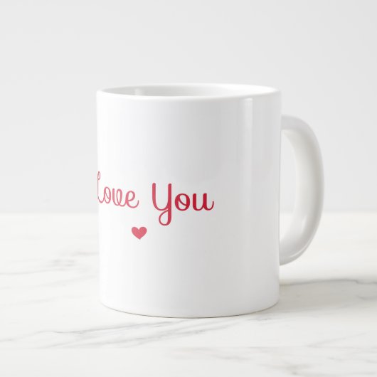 Liebe rotes Herz Jumbo-Tasse (Vorderseite Rechts)