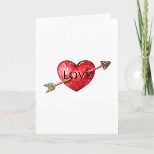 Liebe Rotes Herz Karte (Vorderseite)