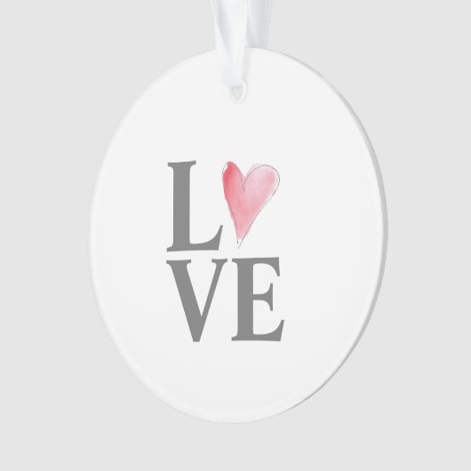 Liebe Rotes Herz Ornament (Vorderseite)