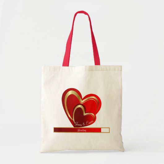 Liebe Rotes Herz Personalisierte Braut Tragetasche (Vorne)