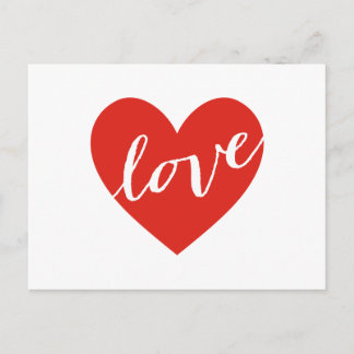 Liebe, rotes Herz Postkarte