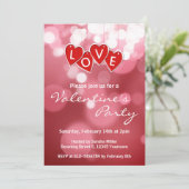 Liebe Rotes Herz schreiben Einladung (Stehend Vorderseite)