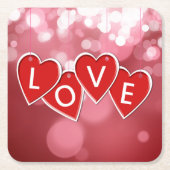 Liebe Rotes Herz schreiben Rechteckiger Pappuntersetzer (Vorderseite)