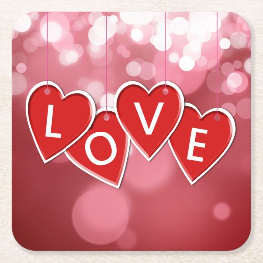 Liebe Rotes Herz schreiben Rechteckiger Pappuntersetzer (Vorderseite)