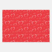 Liebe Rotes Herz Valentine Geschenkpapier Set (Vorderseite 3)