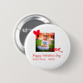 Liebe "Rotes Herz" - Valentinstag mit Fotonamento Button (Vorne & Hinten)