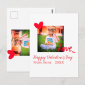 Liebe "Rotes Herz" - Valentinstag mit Fotonamento Postkarte (Vorne/Hinten)