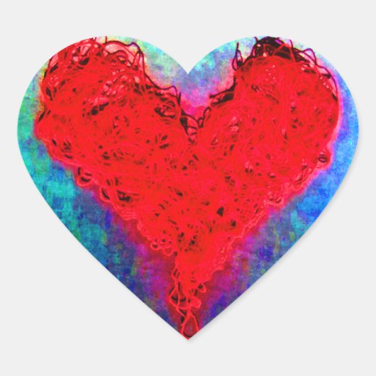 Liebe Rotes Kunstharn Herzlich Willkommen bei ein Herz-Aufkleber (Vorderseite)