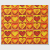 Liebe Rotes Orangefarbenes Wasser Geschenkpapier (Flach)