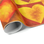 Liebe Rotes Orangefarbenes Wasser Geschenkpapier (Rolleneckpunkt)