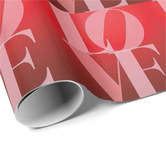 Liebe Rotes Rotes Rosa Geschenkpapier (Rolleneckpunkt)