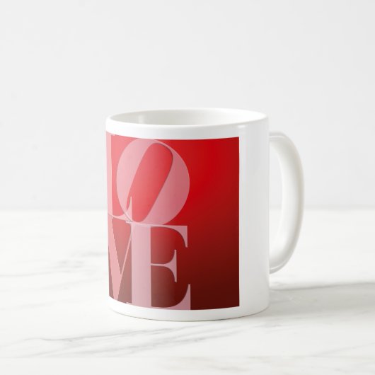 Liebe Rotes Rotes Rosa Kaffeetasse (VorderseiteRechts)