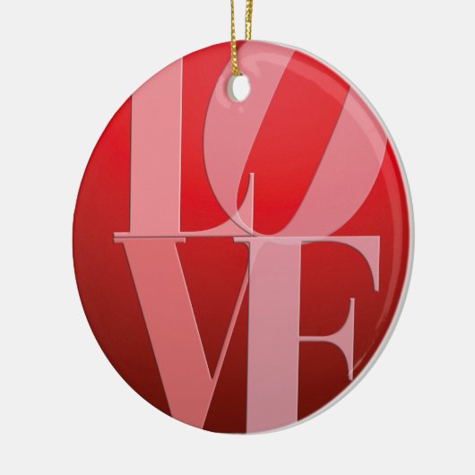 Liebe Rotes Rotes Rosa Keramik Ornament (Links)