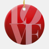 Liebe Rotes Rotes Rosa Keramik Ornament (Hinten)