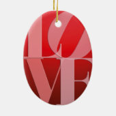 Liebe Rotes Rotes Rosa Keramikornament (Hinten)