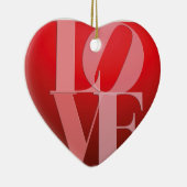 Liebe Rotes Rotes Rosa Keramikornament (Rechts)
