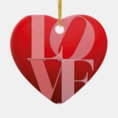 Liebe Rotes Rotes Rosa Keramikornament (Vorne)