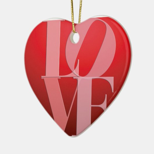 Liebe Rotes Rotes Rosa Keramikornament (Links)