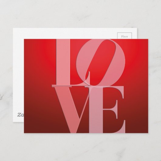 Liebe Rotes Rotes Rosa Postkarte (Vorne/Hinten)