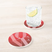 Liebe Rotes Rotes Rosa Sandstein Untersetzer (Seite)