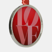 Liebe Rotes Rotes Rosa Silbernes Ornament (Rechts)