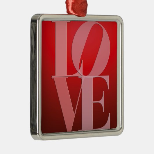 Liebe Rotes Rotes Rosa Silbernes Ornament (Rechts)