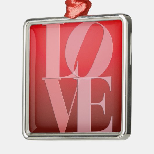 Liebe Rotes Rotes Rosa Silbernes Ornament (Links)