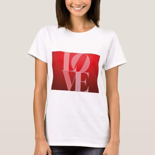 Liebe Rotes Rotes Rosa T-Shirt (Vorderseite)