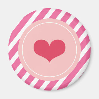 Liebe Rotes süßes Herz Rosa Streifen Valentinstag Magnet