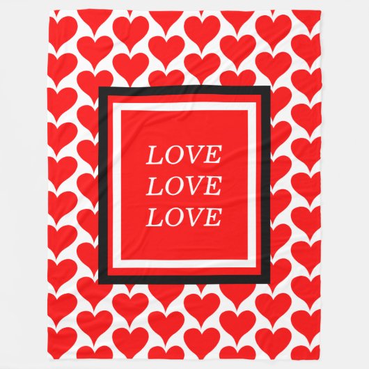 Liebe Rotherz-Grenzmuster Fleecedecke (Vorderseite)