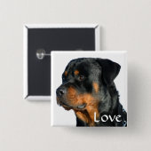 Liebe Rottweiler Black & Brown Puppy-Hund-Button Button (Vorne & Hinten)