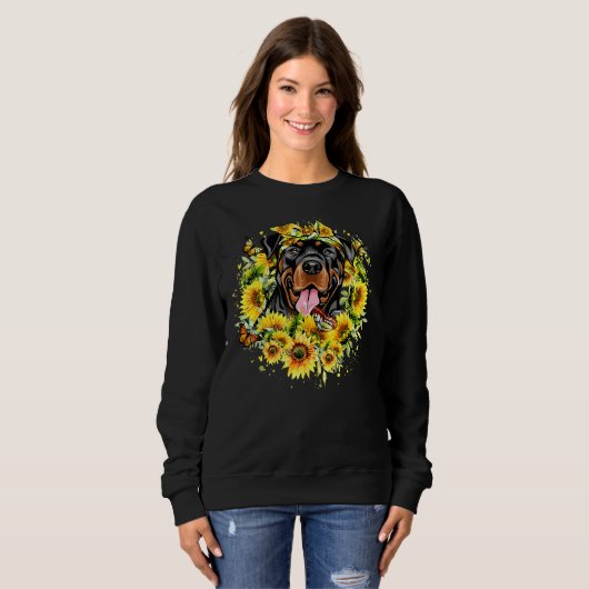 Liebe Rottweiler Sonnenblume Sweatshirt (Vorne ganz)