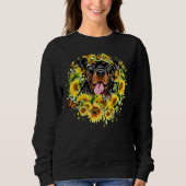 Liebe Rottweiler Sonnenblume Sweatshirt (Vorderseite)