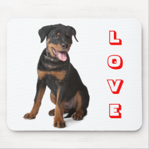 Liebe Rottweiler Welpe Hund Keuchend Mauspad