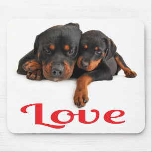 Liebe Rottweiler Welpe Hund Weißer Mauspad