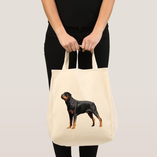 Liebe Rottweiler Welpen Hund Leinwand Tote Tasche (Vorderseite (Produkt))
