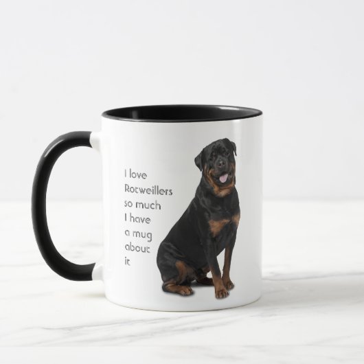 Liebe Rotweillers Hunde so viel Spaß Quote Tasse (Links)