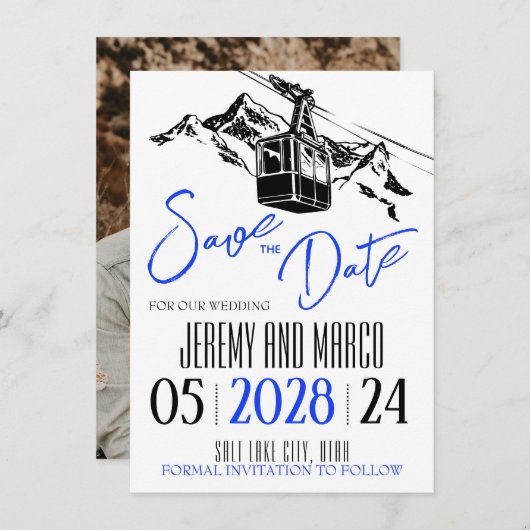 Liebe Royal Blue Save The Date (Vorne/Hinten)